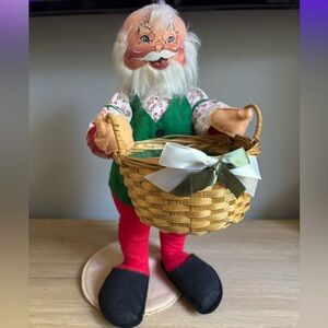Festive Annalee Santa with Basket From 1989